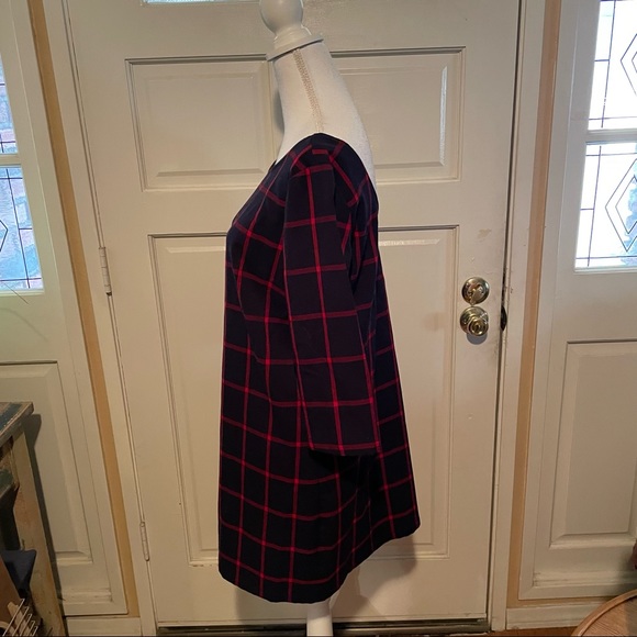 MNG Women’s Plaid Scoop Back Shift Dress - Picture 5 of 14